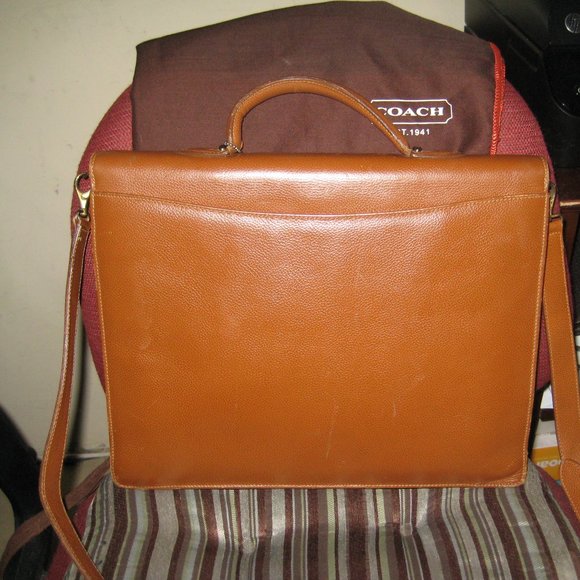 ❤️Vtg COACH Brown Pebbled Leather Madison Drake Briefcase 4420 ITALY +Dustbag - Picture 2 of 7